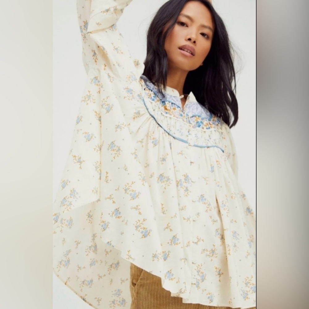 Free People Paloma Floral Blouse